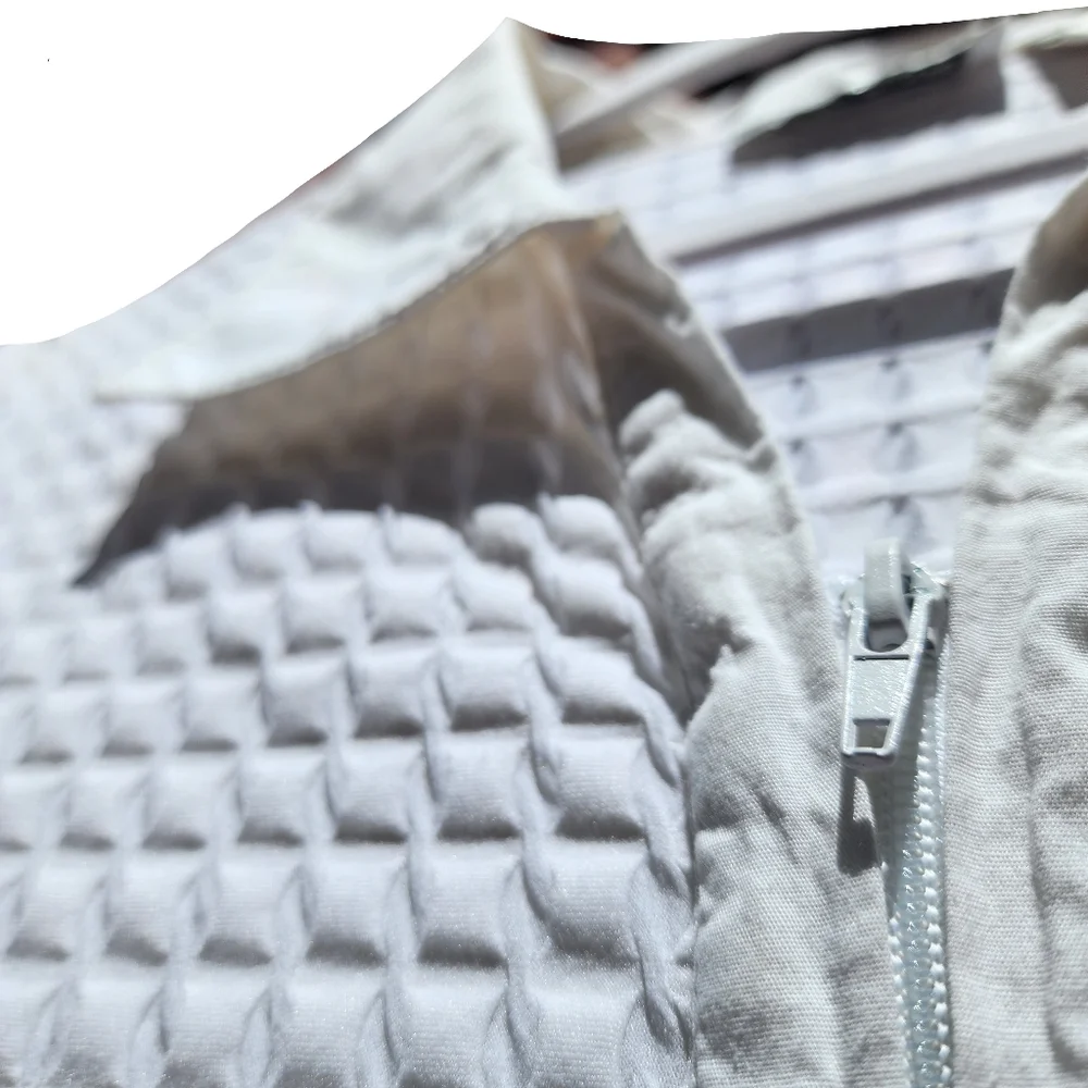 Selene Sport Vintage 90s White Zip up Blouse Size XL - Picture 5 of 8